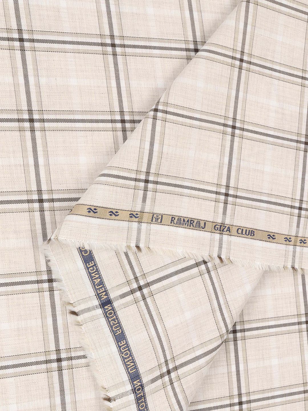 100% Giza Cotton Sandal Checked Shirt Fabric Grand Unique - Image 2