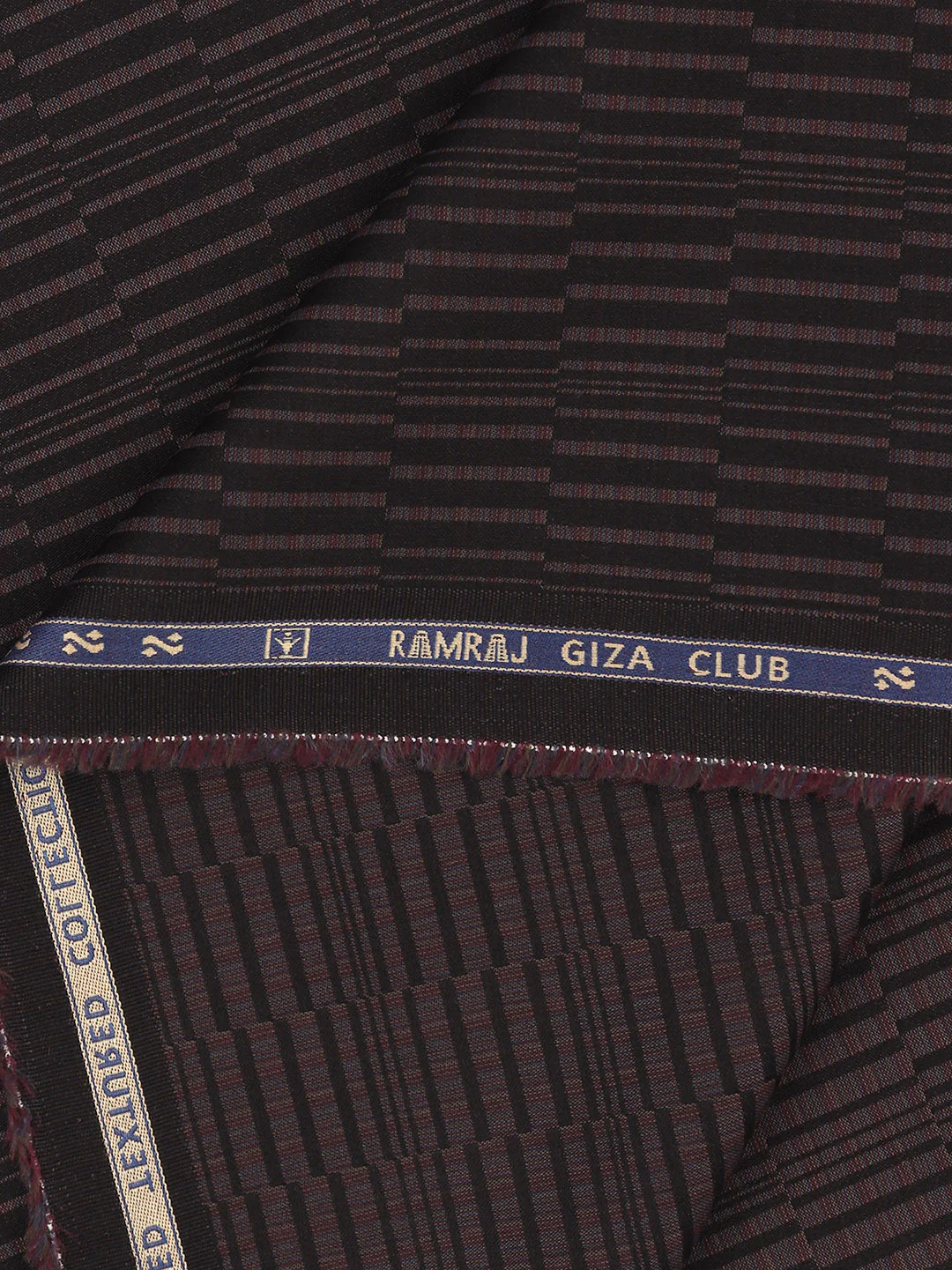 100% Giza Cotton Self Design Black Shirt Fabric Casino Grand - Image 2