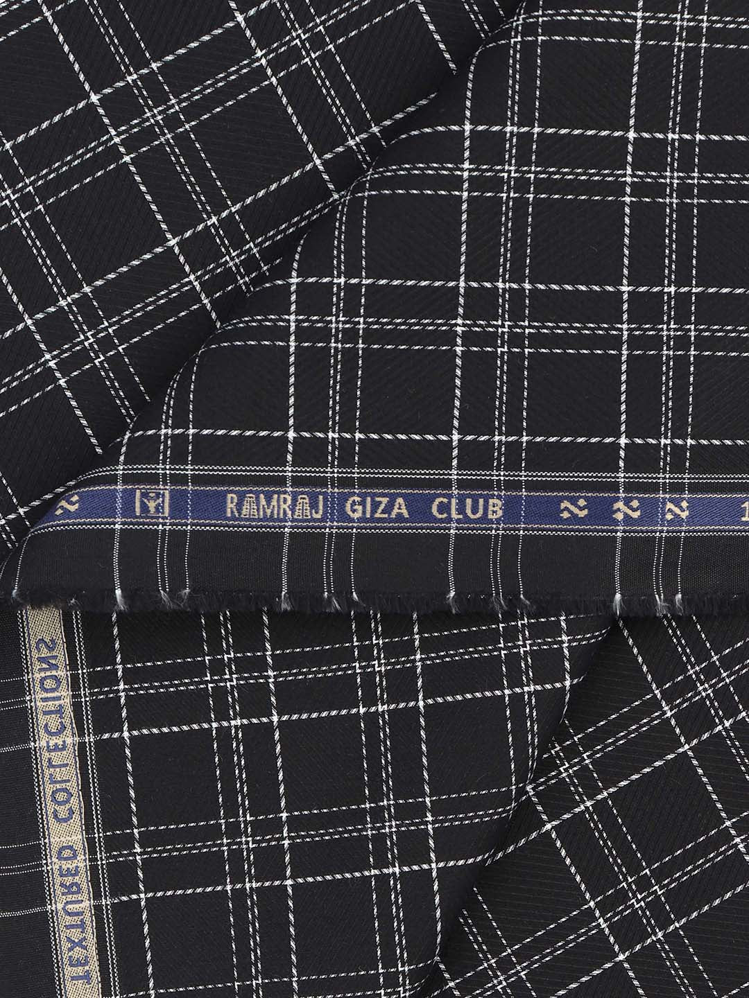 100% Giza Cotton Self Design Black Shirt Fabric Casino Grand - Image 2