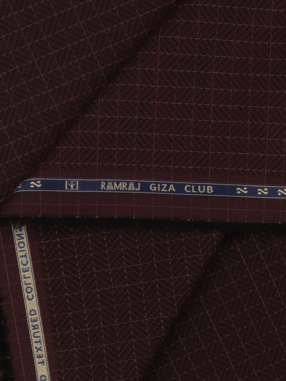 100% Giza Cotton Self Design Dark Purple Shirt Fabric Casino Grand - Image 2