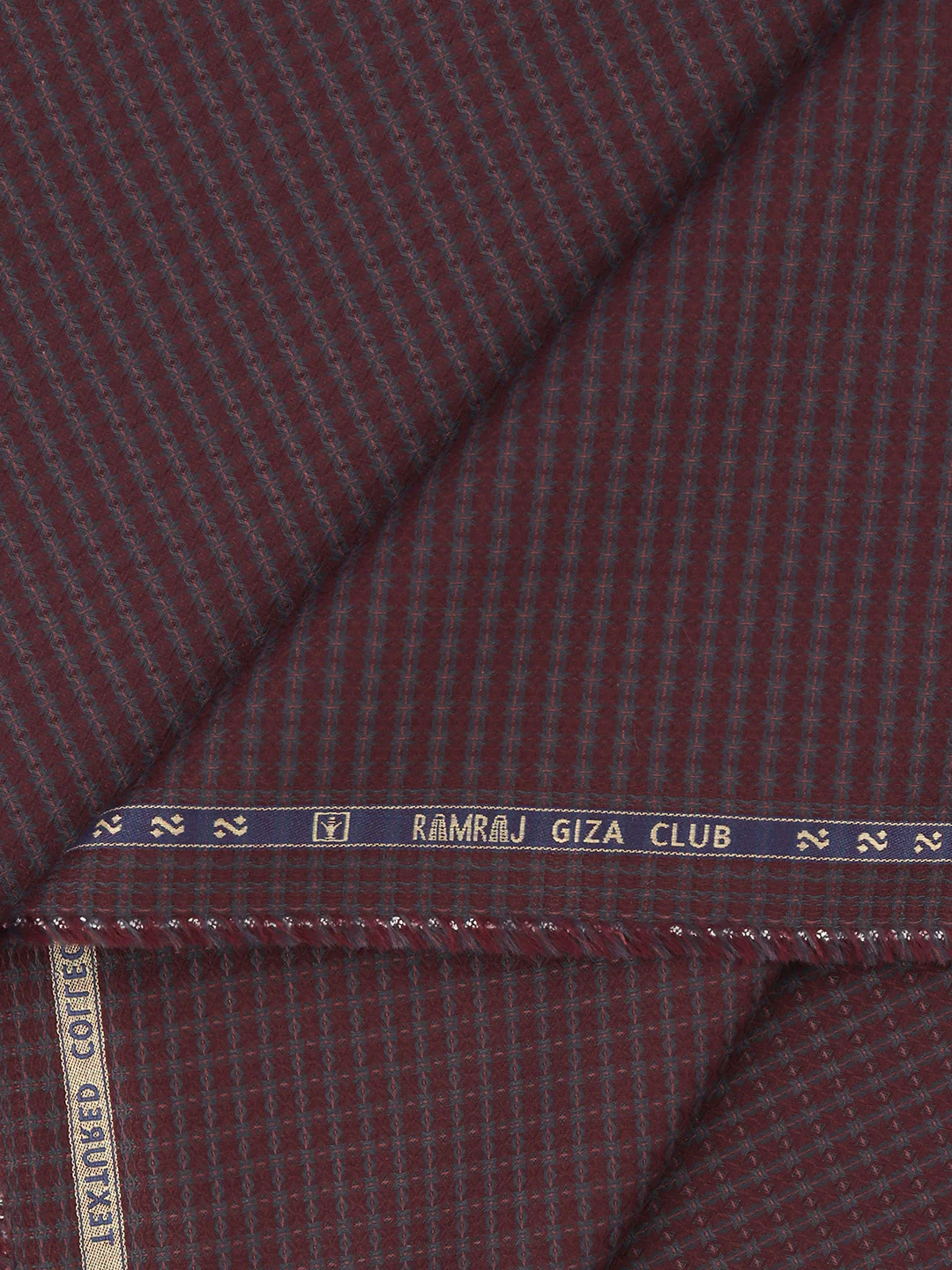 100% Giza Cotton Self Design Dark Purple Shirt Fabric Casino Grand - Image 2