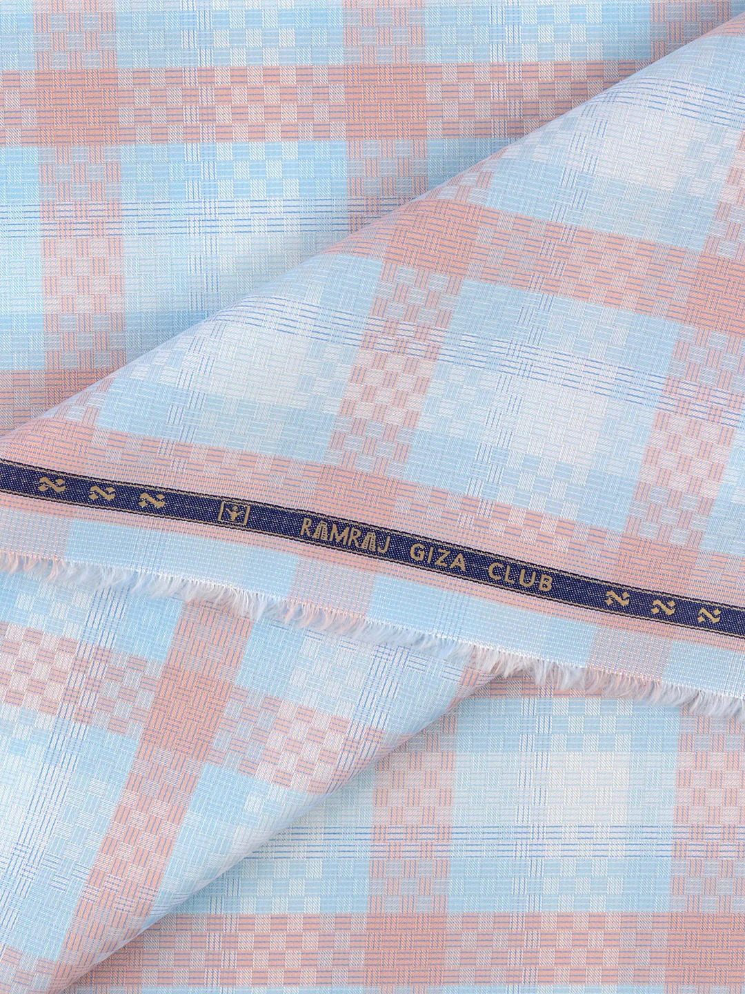 100% Giza Cotton Self Design Light Blue Shirt Fabric Casino Grand - Image 2