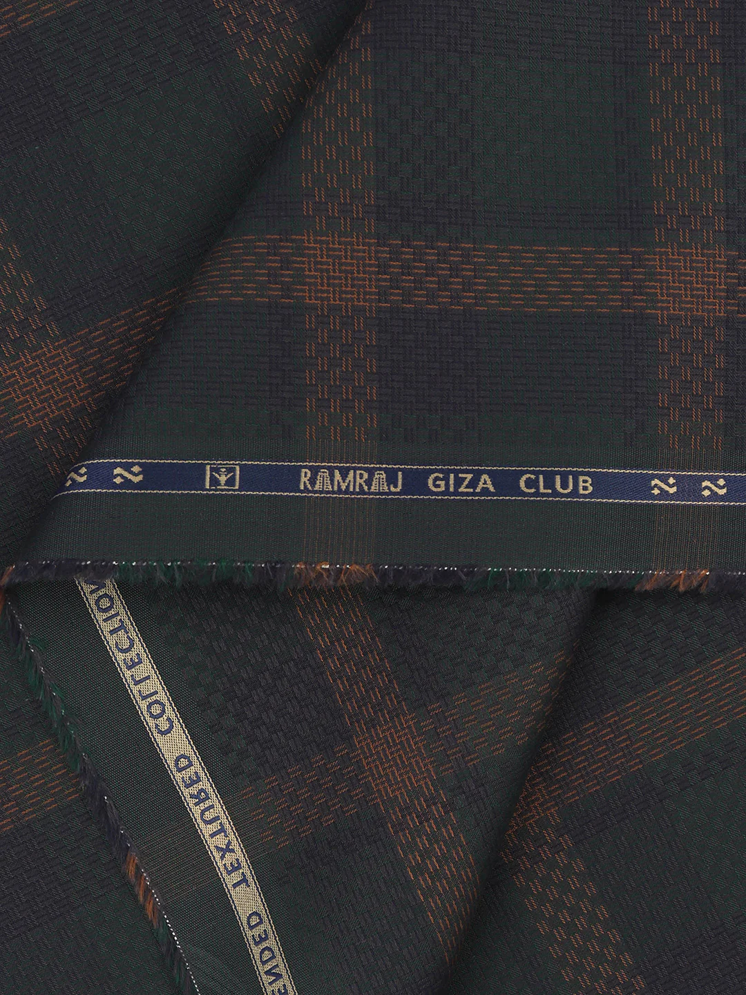 100% Giza Cotton Self Design Navy Shirt Fabric Casino Grand - Image 2