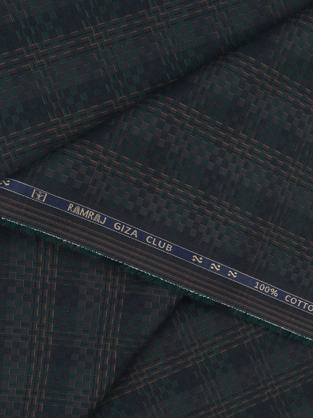 100% Giza Cotton Self Design Navy Shirt Fabric Casino Grand - Image 2