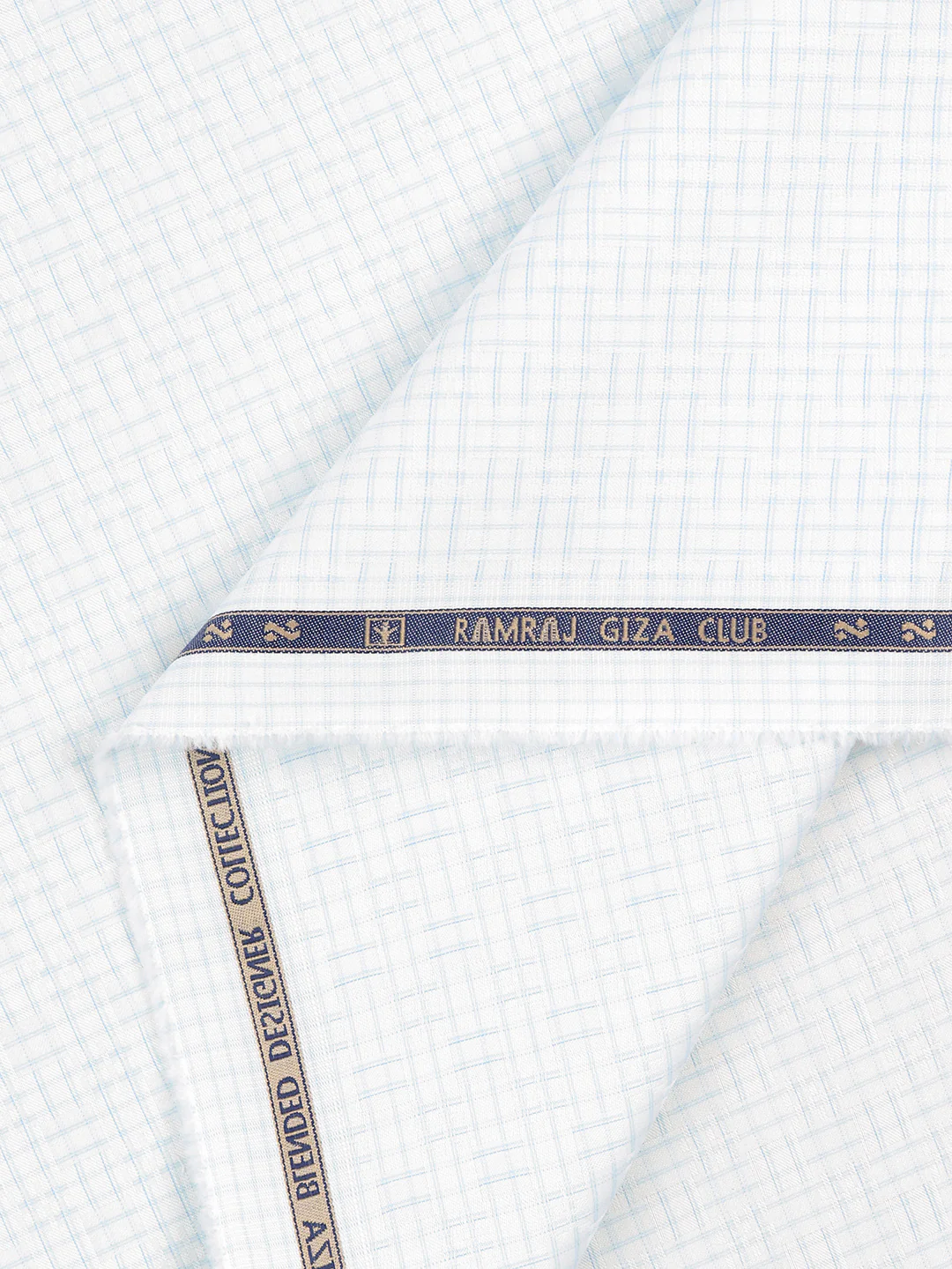 100% Giza Cotton Self Design White Shirt Fabric Casino Grand - Image 2