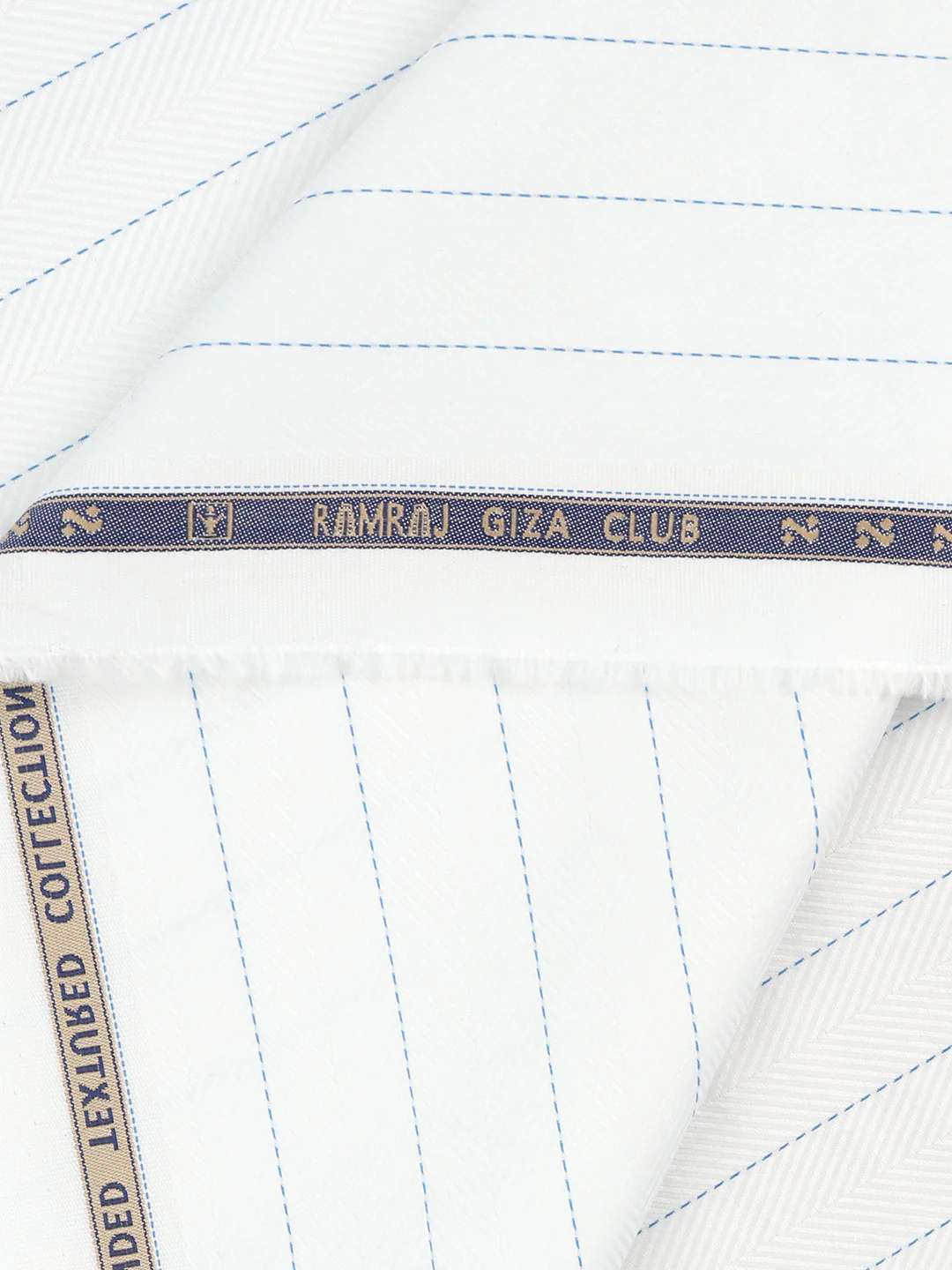100% Giza Cotton Self Design White Shirt Fabric Casino Grand - Image 2