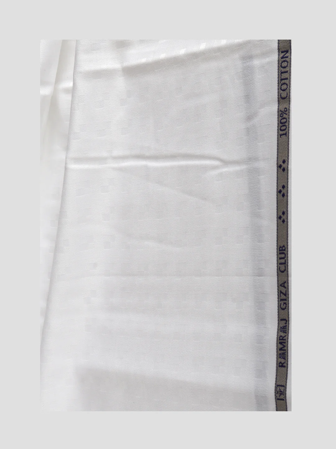 100% Giza Cotton Self Design White Shirt Fabric Mosco Dobby C15 - Image 3