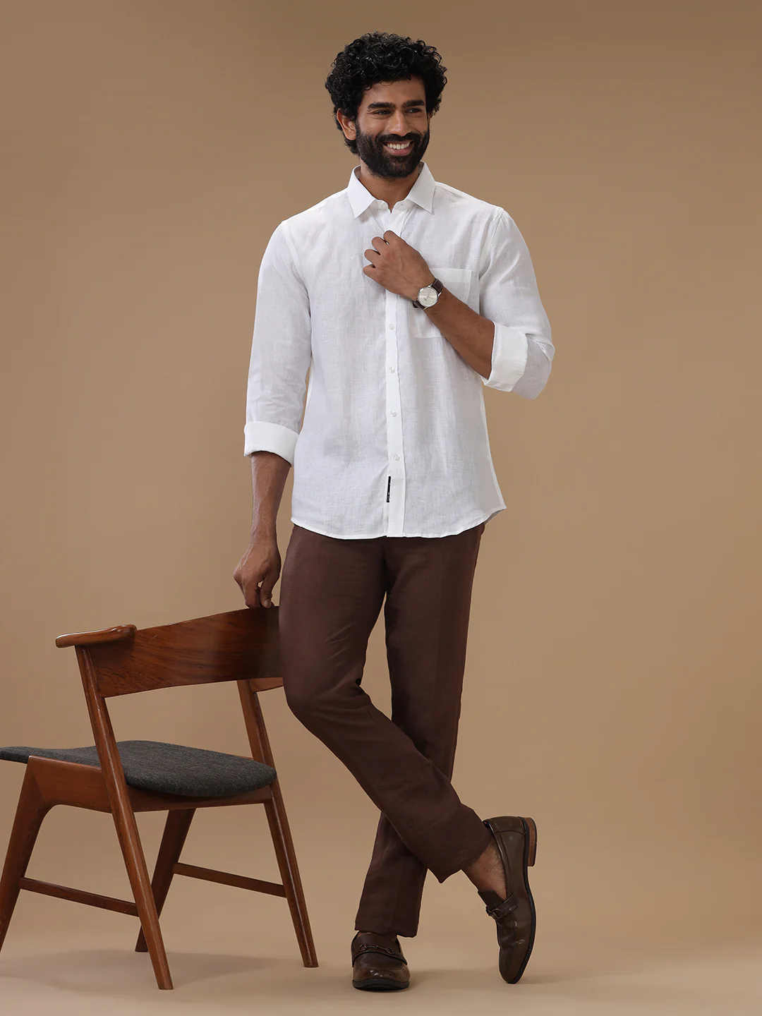 100 LEE Pure Linen Premium White Shirt – Linen Park 5100 - Image 3