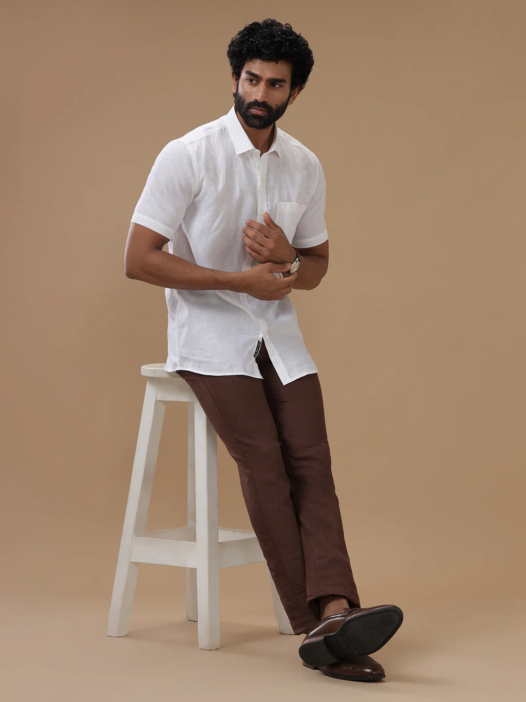 100 LEE Pure Linen Premium White Shirt – Linen Park 5100 - Image 4