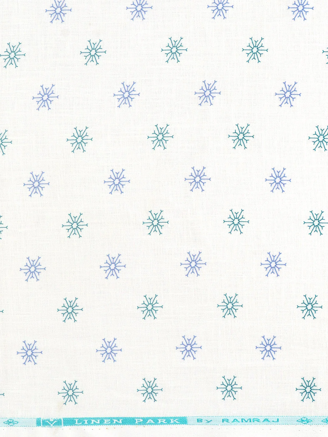100% Premium Linen White Printed Shirt Fabric Fortuner - Image 2