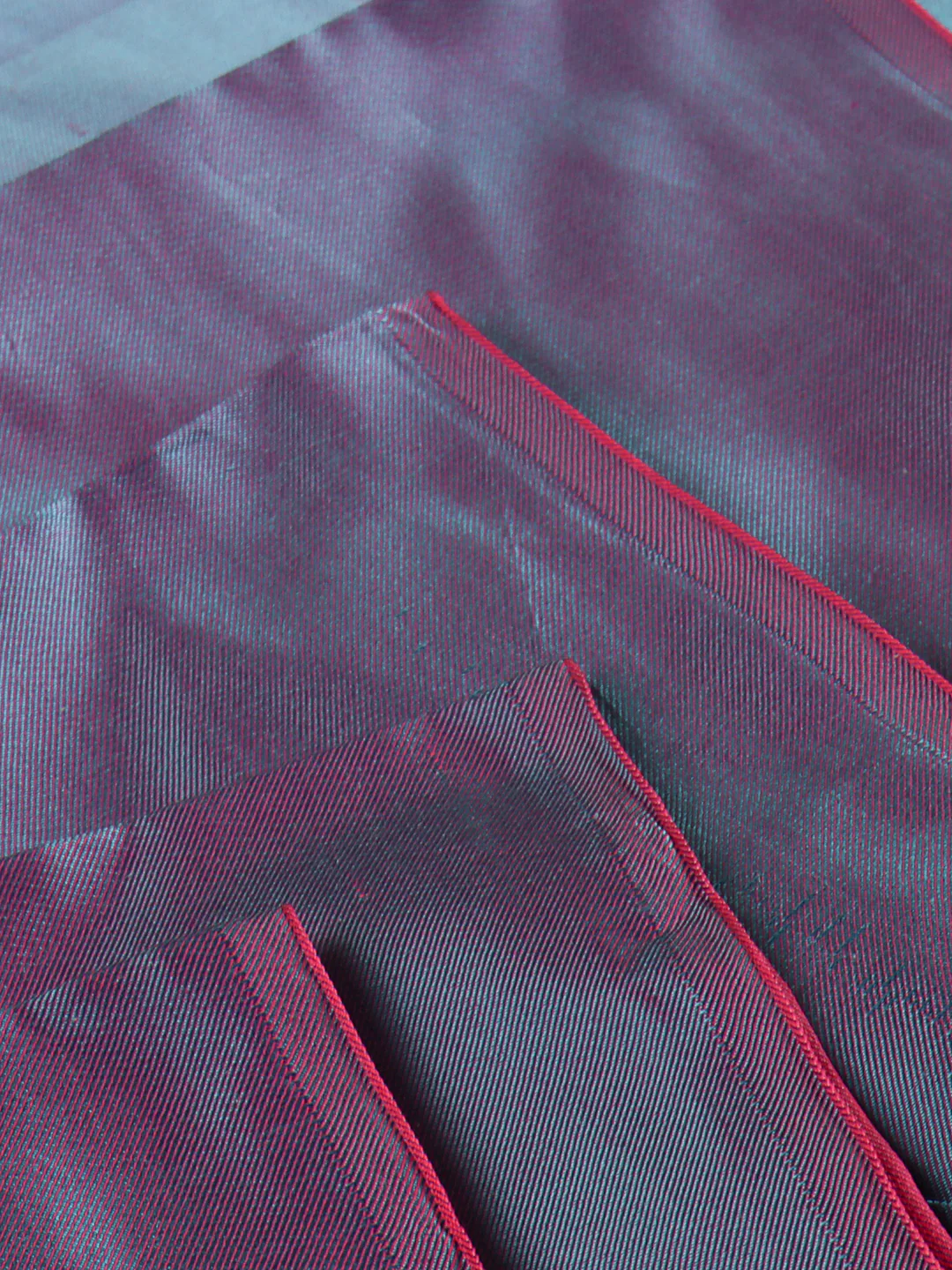 100% Pure Silk Satin Shirt Fabric Blue - Image 4