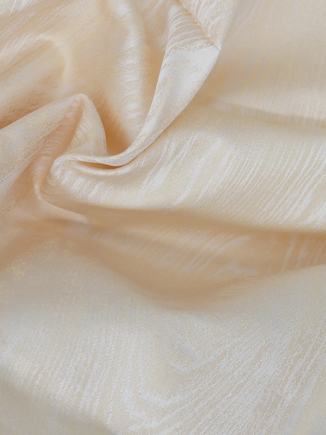 100% Pure Silk Wood Design Kurta Fabric Cream - Image 2