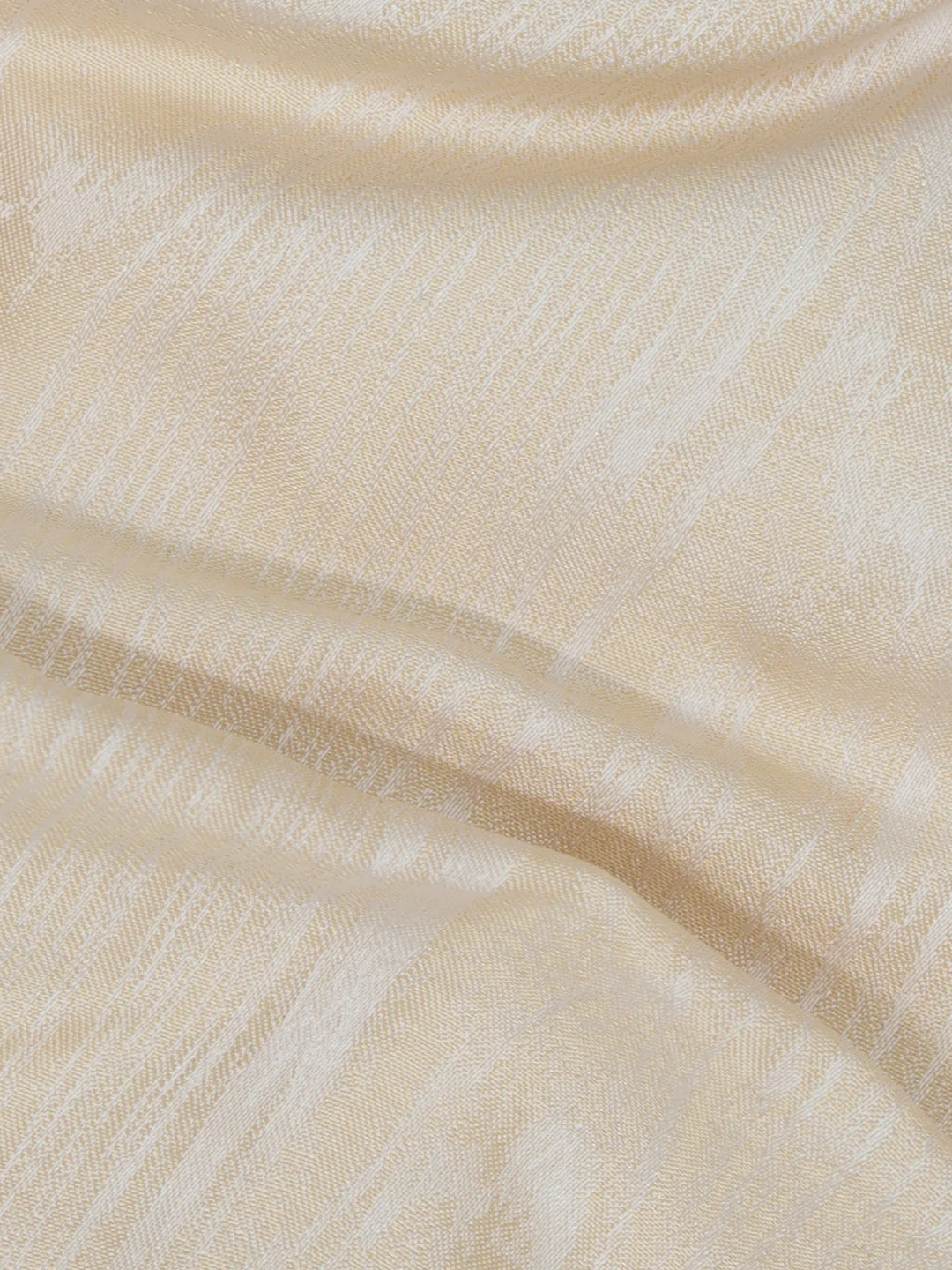 100% Pure Silk Wood Design Kurta Fabric Cream - Image 3