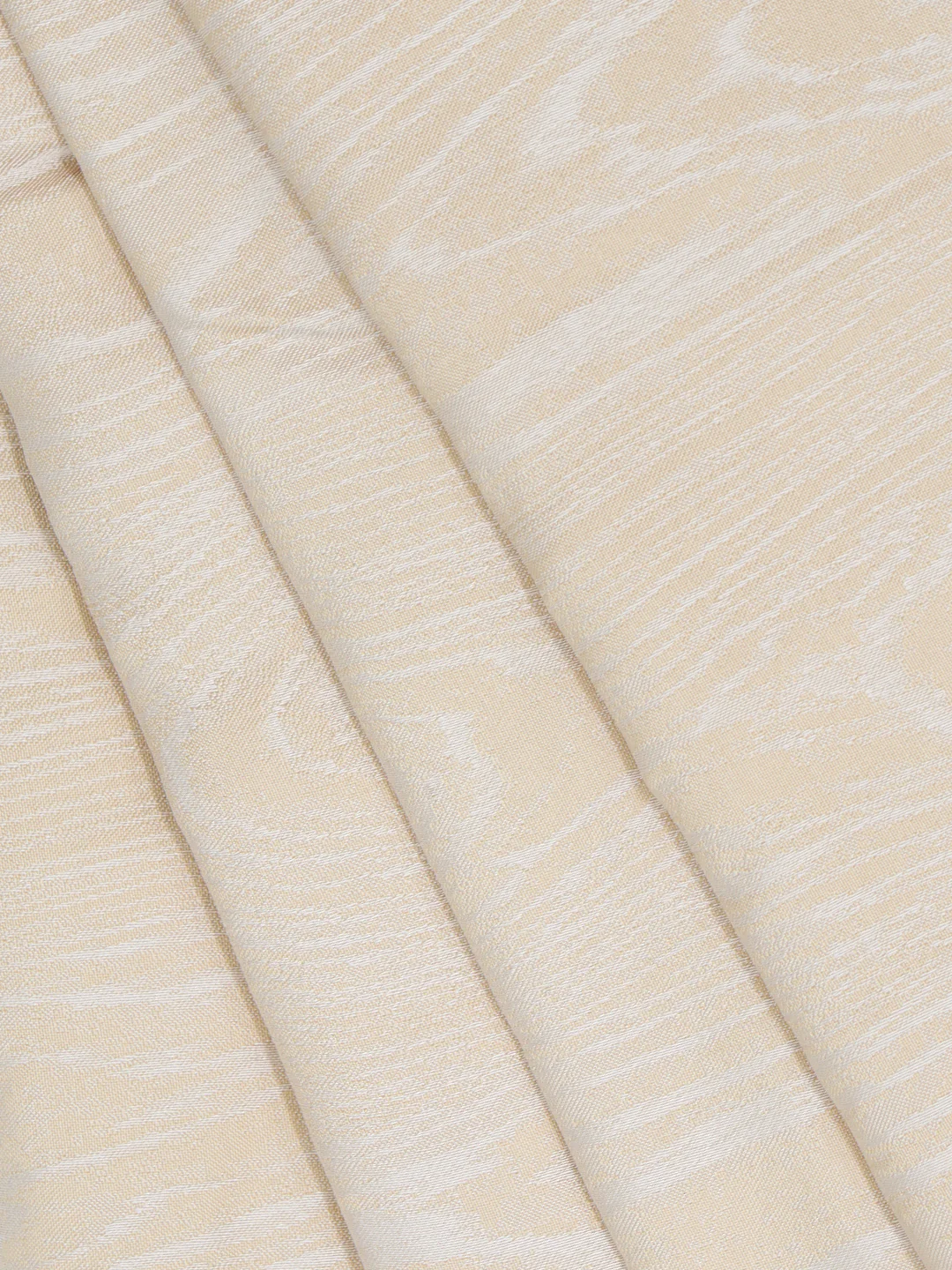 100% Pure Silk Wood Design Kurta Fabric Cream - Image 5