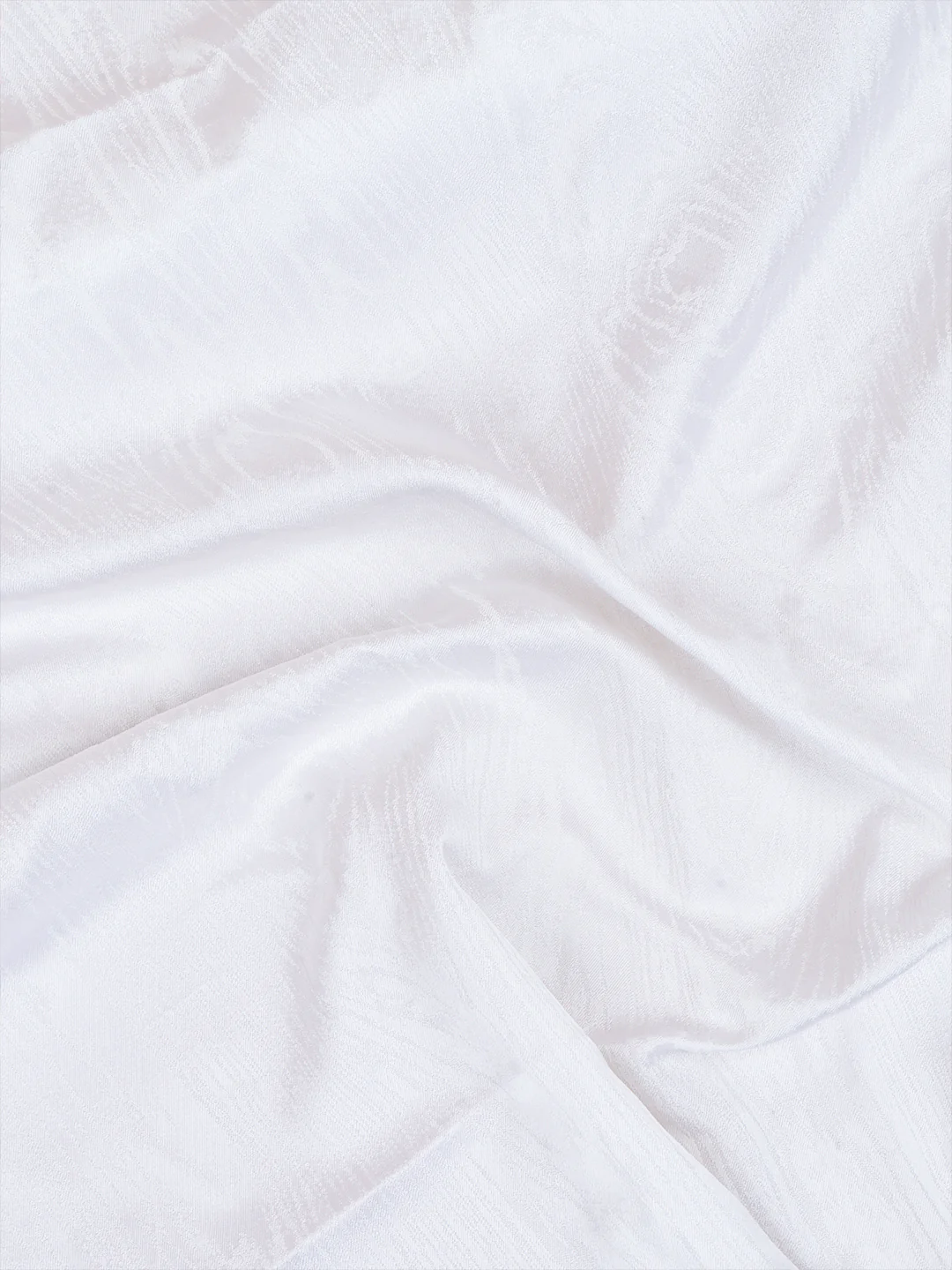 100% Pure Silk Wood Design Kurta Fabric White - Image 2