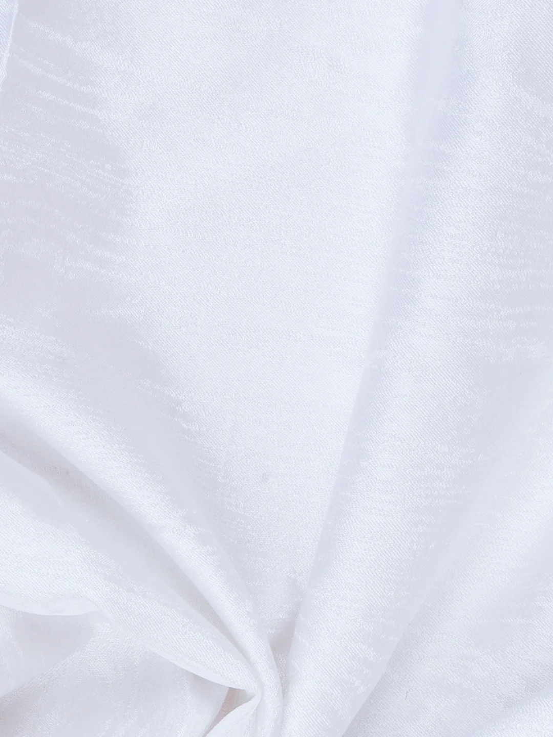 100% Pure Silk Wood Design Kurta Fabric White - Image 4