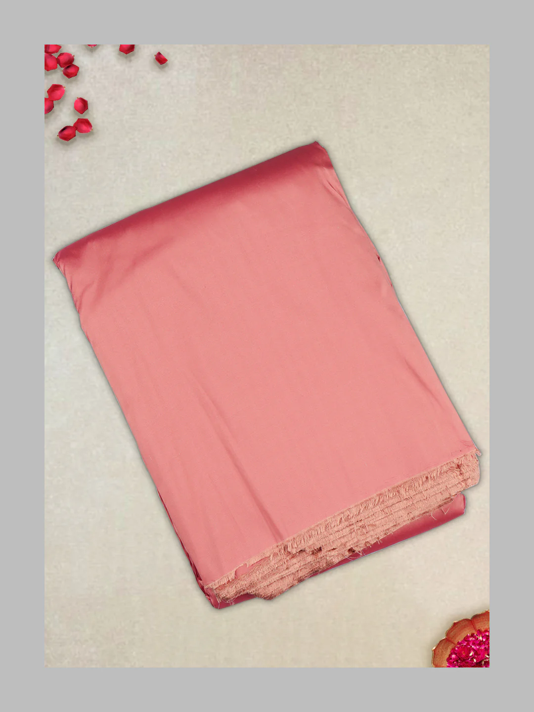100% Silk Slubless Dupion Mens Shirting Fabric-Rose Dawn Colour - Image 5