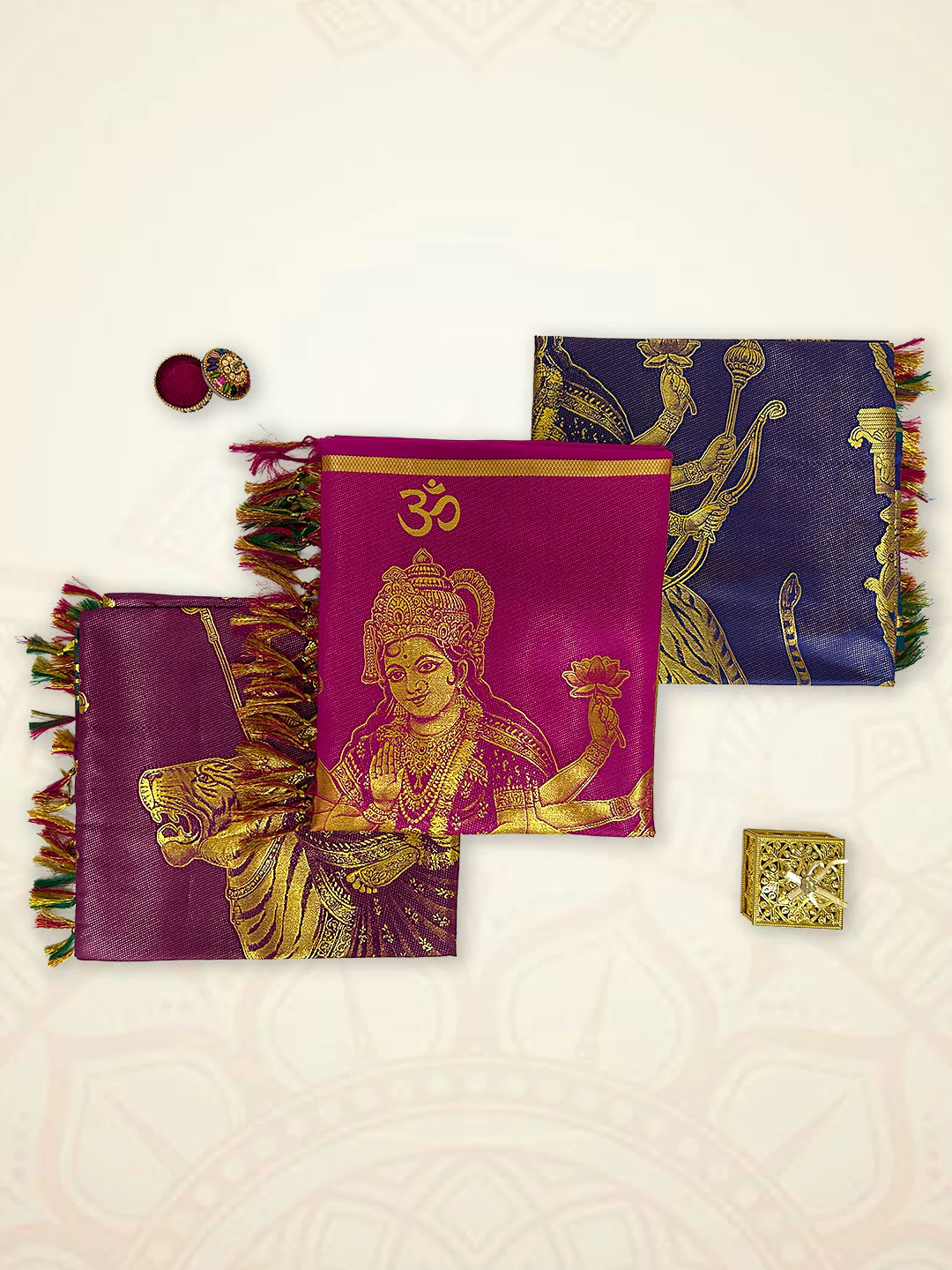 Art Silk Kanaga Durga Ponnadai Shawl Assorted Colour 518 - Image 2