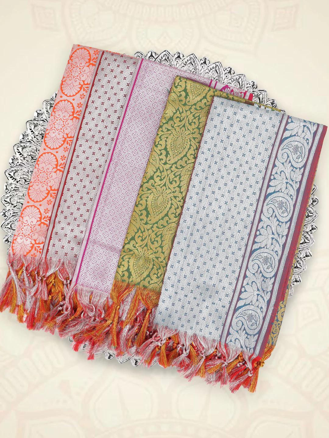 Art Silk Ponnadai Shawl Assorted Colour 513 - Image 3