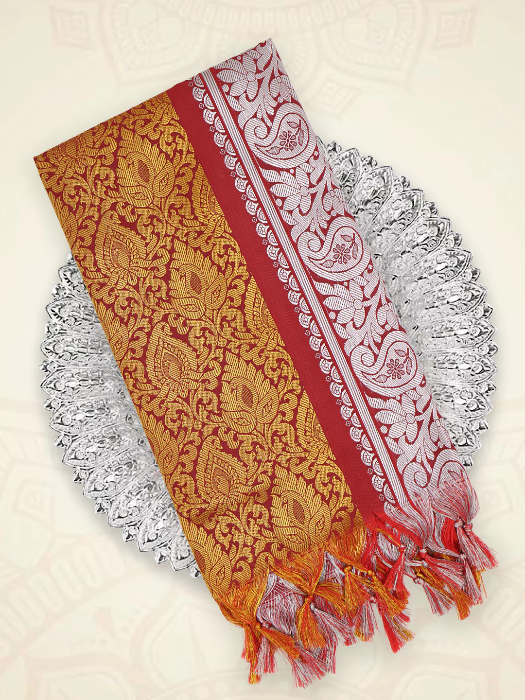 Art Silk Ponnadai Shawl Assorted Colour 513 - Image 4