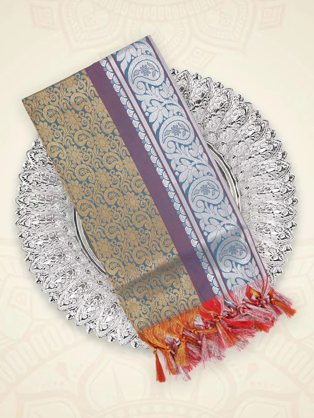 Art Silk Ponnadai Shawl Assorted Colour 513 - Image 6