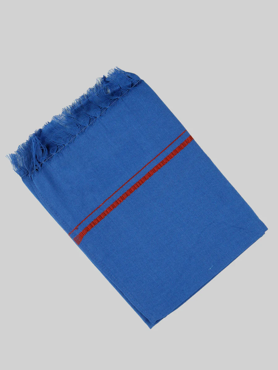 Assorted Border Devotional Towel Blue Hariharan (Pack of 2) - Image 2