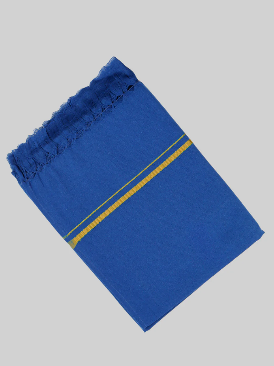 Assorted Border Devotional Towel Blue Hariharan (Pack of 2) - Image 3
