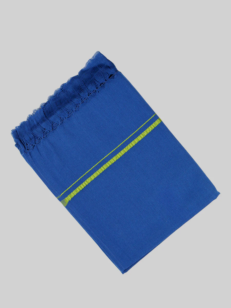 Assorted Border Devotional Towel Blue Hariharan (Pack of 2) - Image 4