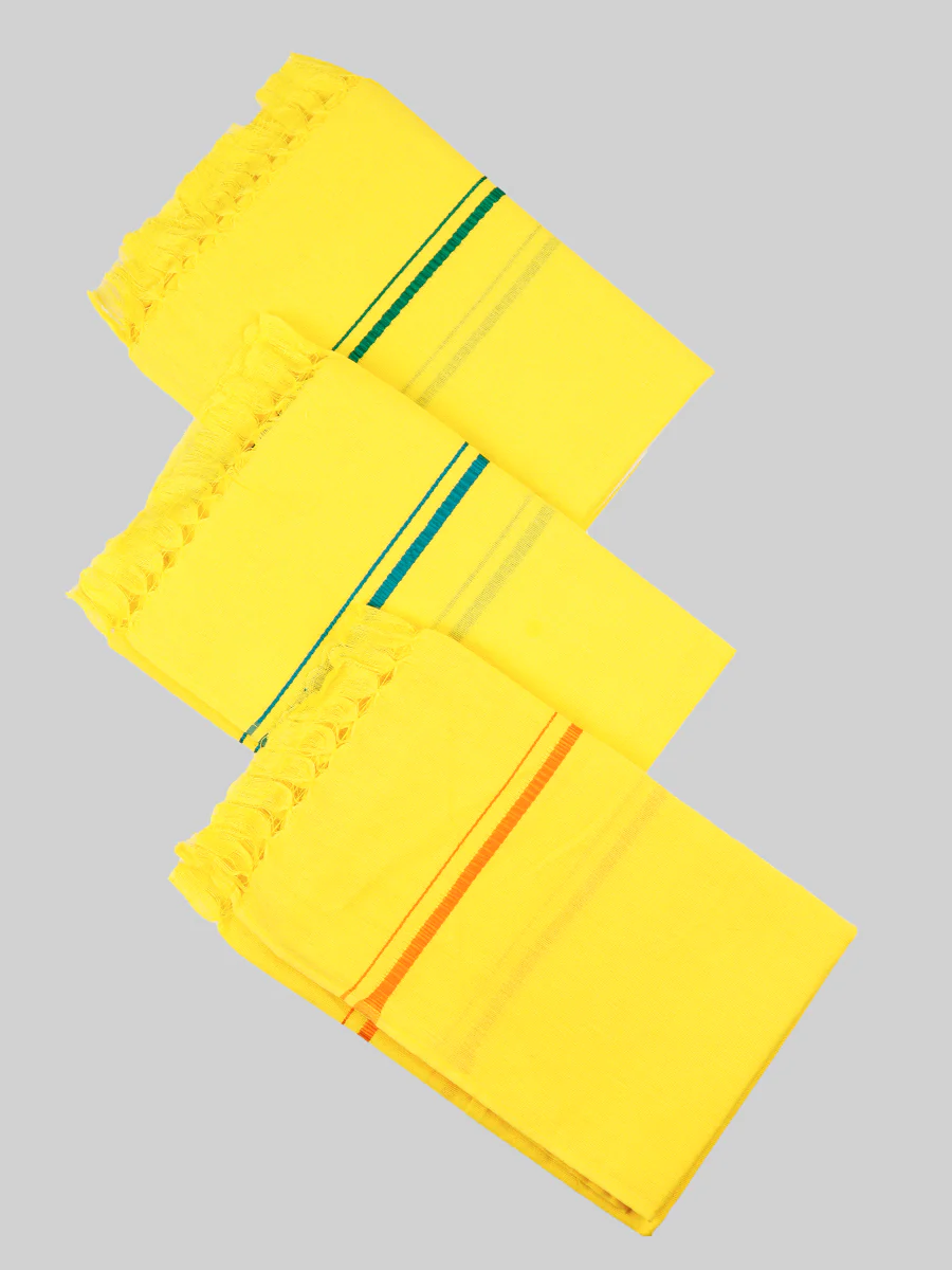 Assorted Border Devotional Towel Yellow Hariharan (Pack of 2)