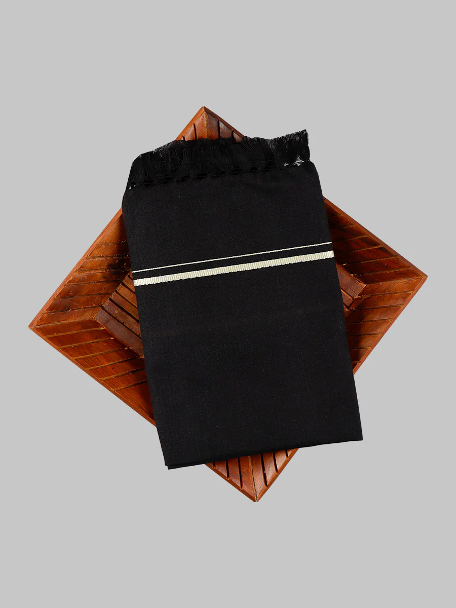 Assorted Border Hariharan Black Towel (Pack of 2) - Image 4