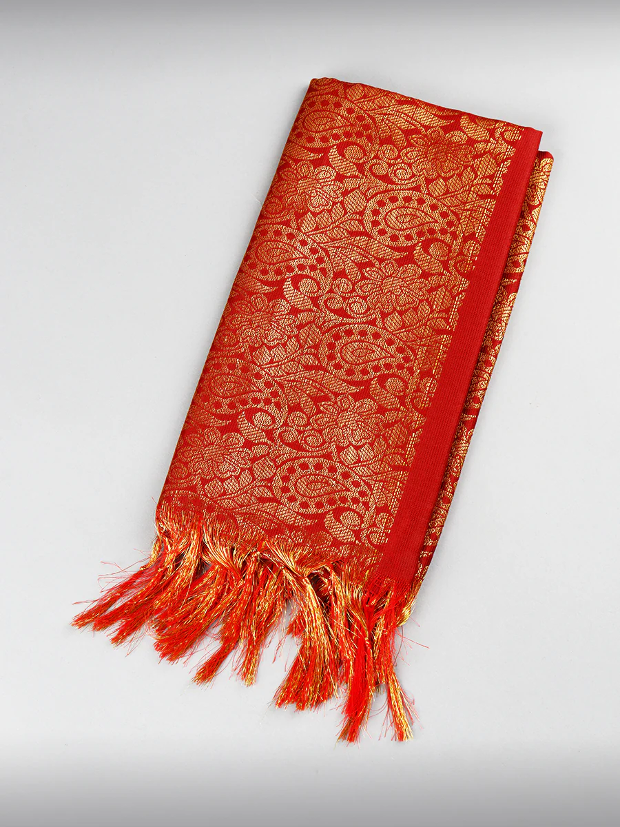 Assorted Colour Jari Shawl/Ponnadai 09 - Image 6