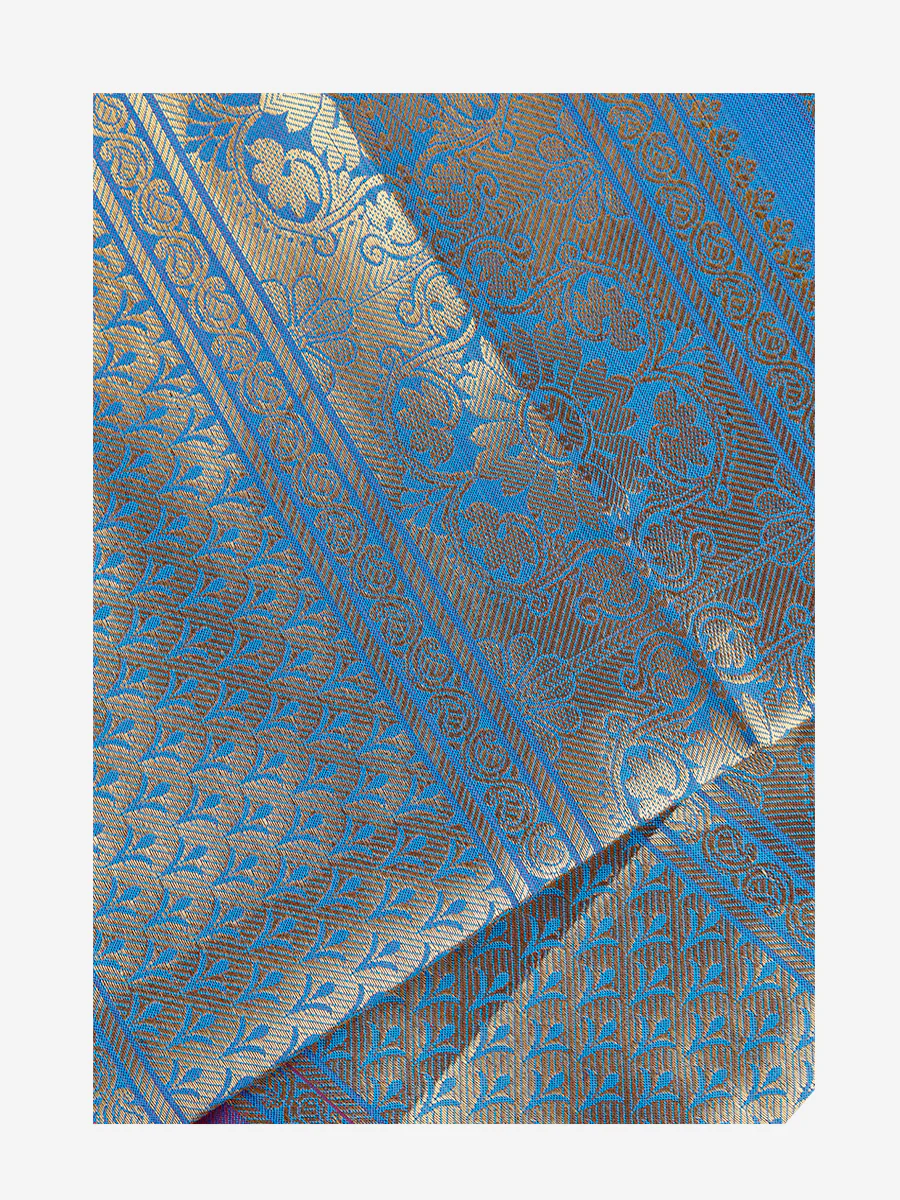 Assorted Colour Jari Shawl/Ponnadai 209 - Image 8