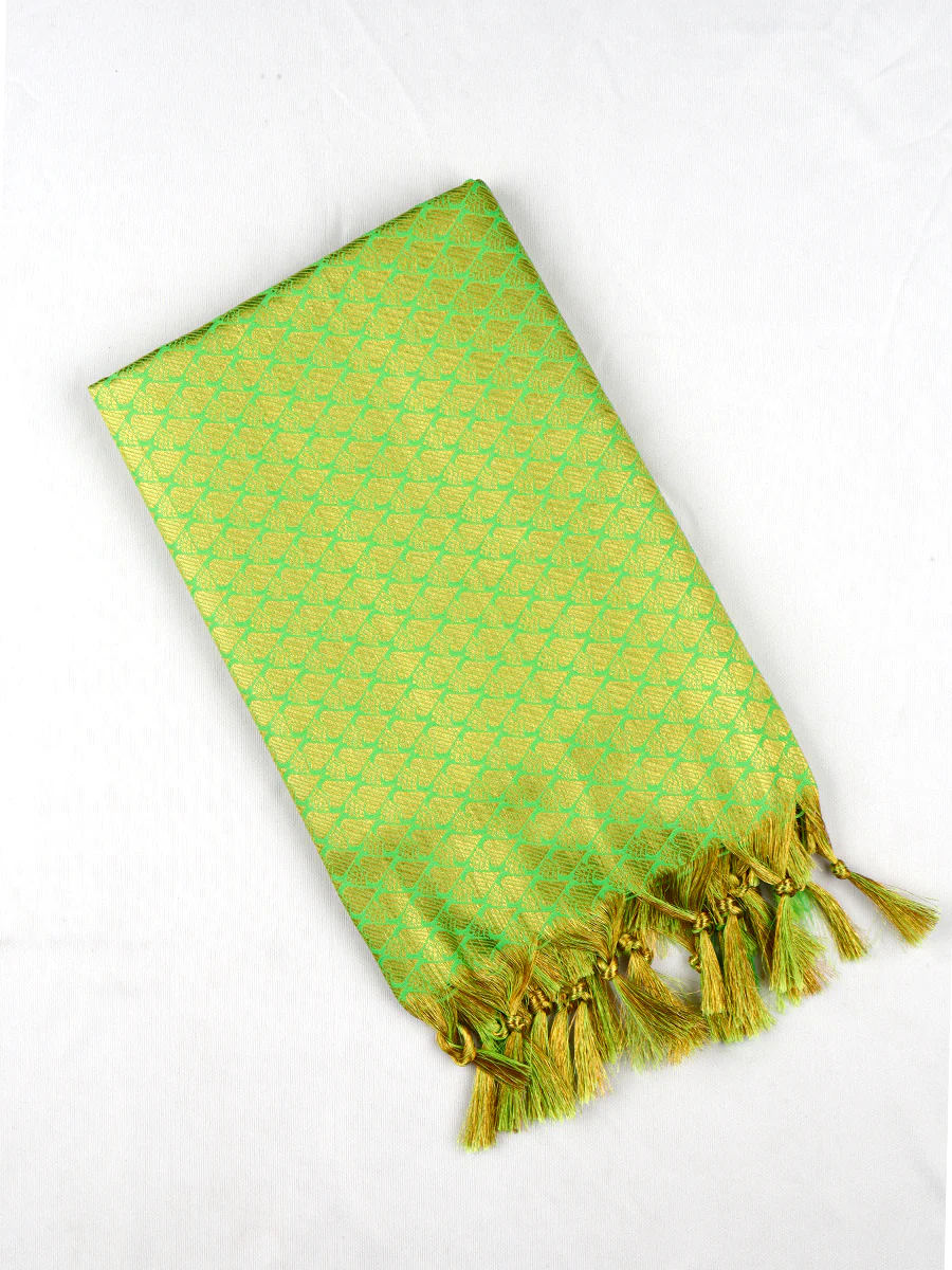 Assorted Colour Jari Shawl/Ponnadai 212 - Image 4