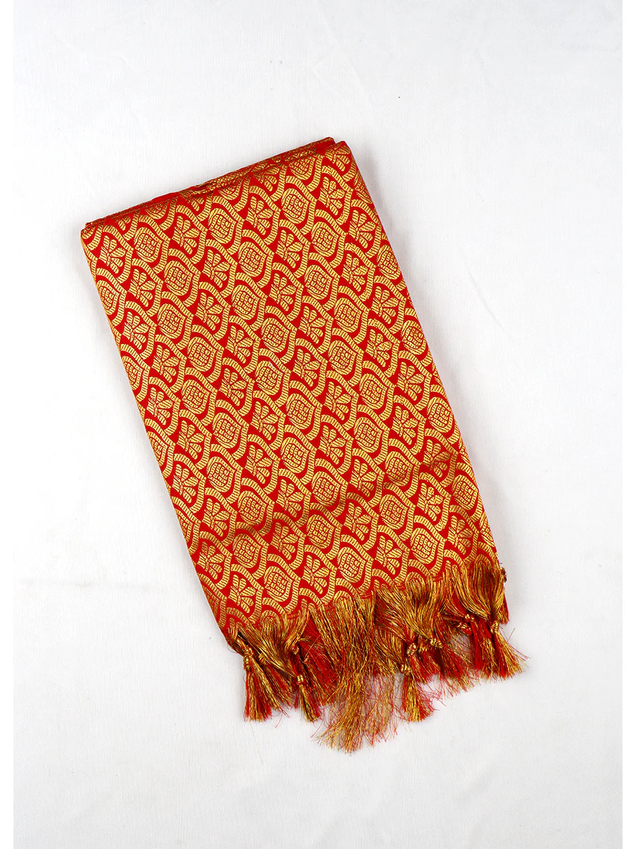 Assorted Colour Jari Shawl/Ponnadai 212 - Image 5