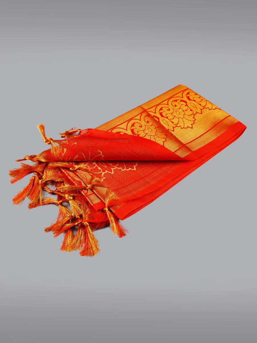 Assorted Colour Jari Shawl/Ponnadai 213 - Image 4