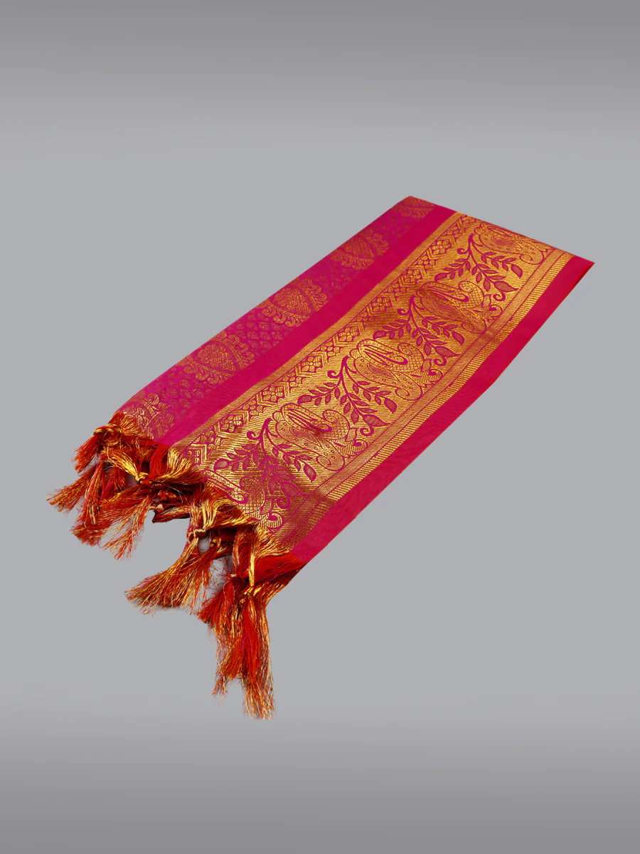 Assorted Colour Jari Shawl/Ponnadai 213 - Image 5