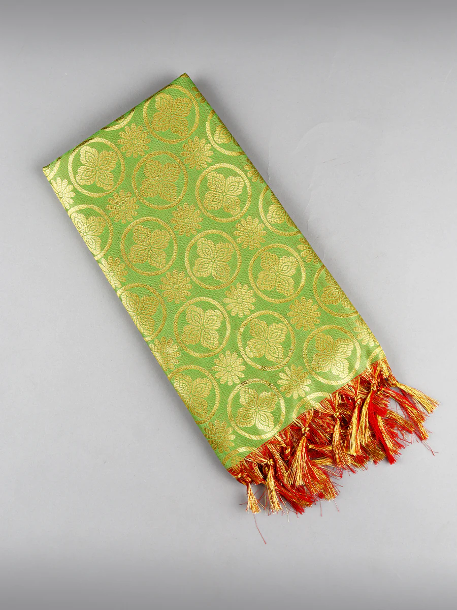Assorted Colour Jari Shawl/Ponnadai 504 - Image 3