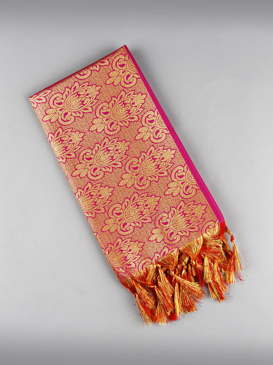 Assorted Colour Jari Shawl/Ponnadai 504 - Image 6