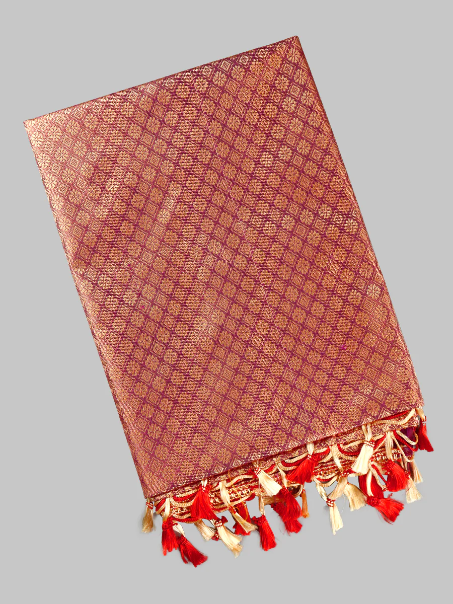 Assorted Colour Jari Shawl/Ponnadai 508 - Image 10