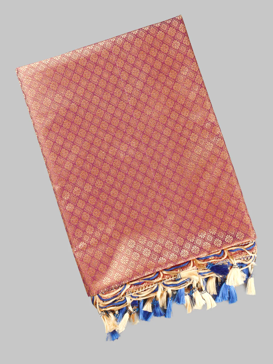 Assorted Colour Jari Shawl/Ponnadai 508 - Image 11