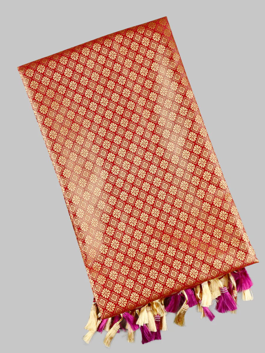 Assorted Colour Jari Shawl/Ponnadai 508 - Image 12