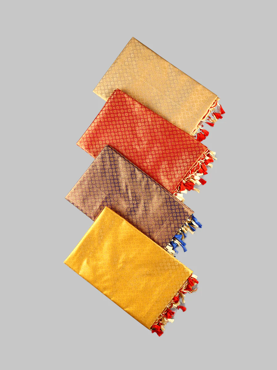 Assorted Colour Jari Shawl/Ponnadai 508 - Image 14