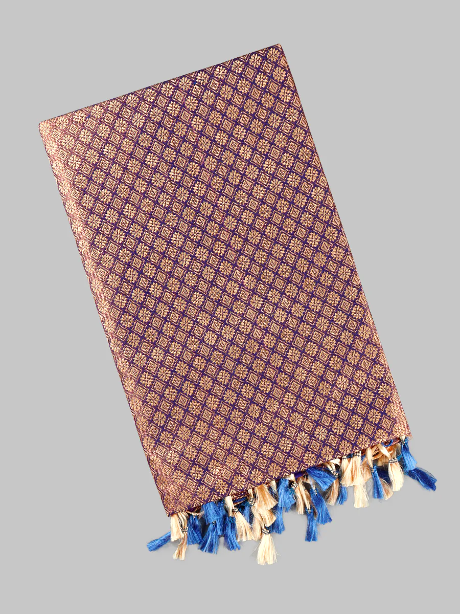 Assorted Colour Jari Shawl/Ponnadai 508 - Image 2