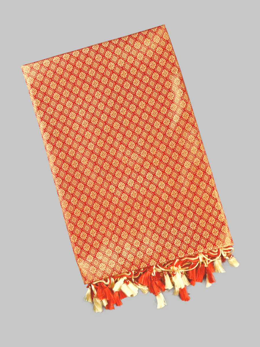 Assorted Colour Jari Shawl/Ponnadai 508 - Image 5