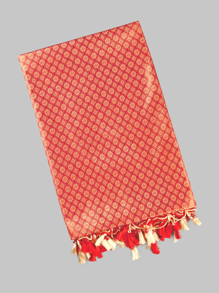 Assorted Colour Jari Shawl/Ponnadai 508 - Image 6