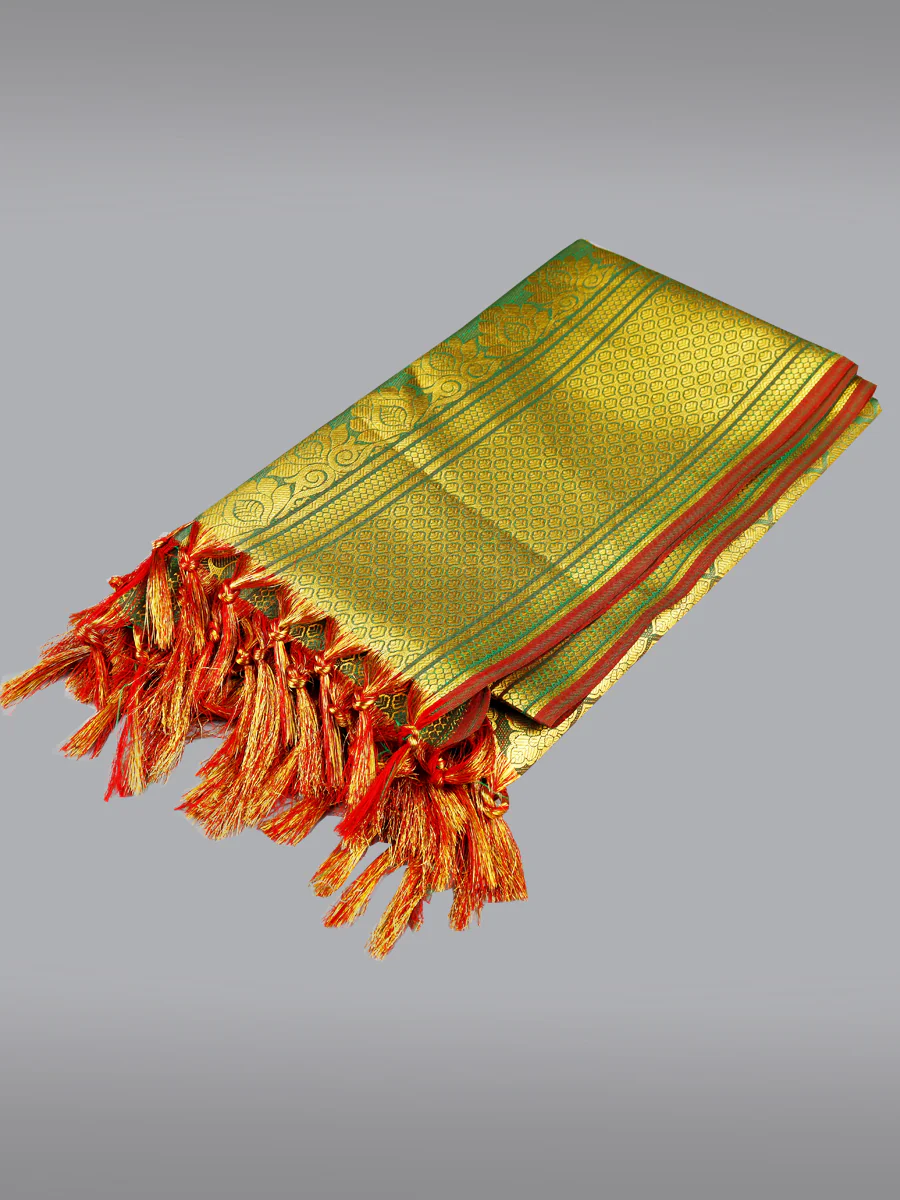 Assorted Colour Jari Shawl/Ponnadai 510 - Image 3
