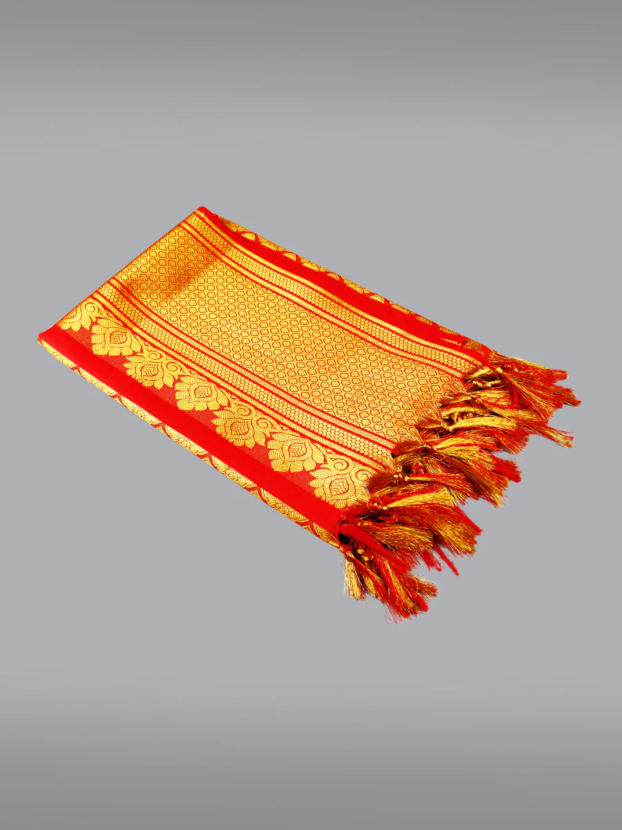 Assorted Colour Jari Shawl/Ponnadai 510 - Image 4