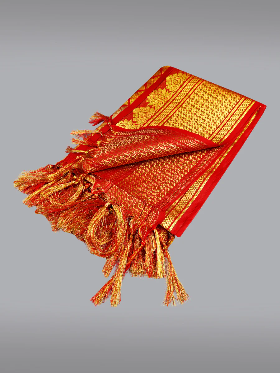 Assorted Colour Jari Shawl/Ponnadai 510 - Image 5