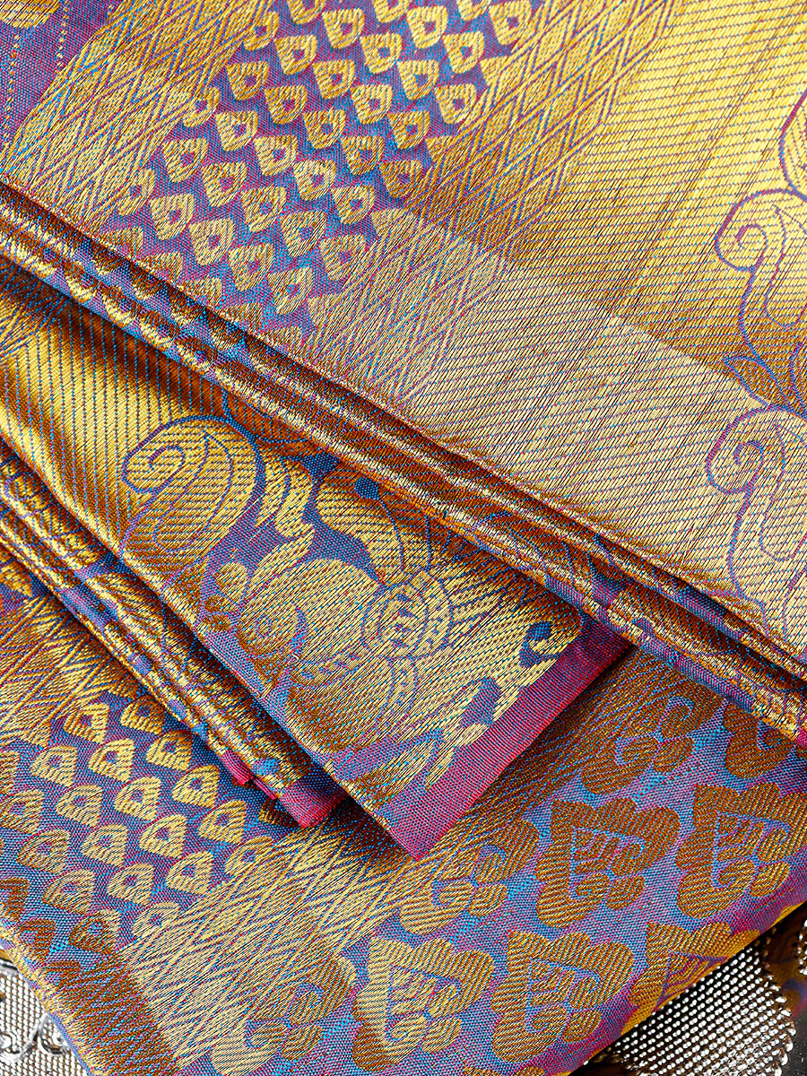 Assorted Colour Jari Shawl/Ponnadai 515 - Image 6