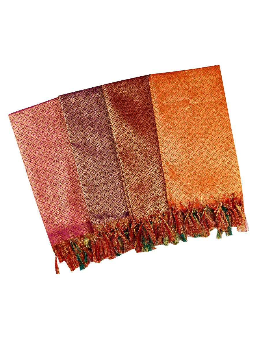Assorted Colour Multi Colour Jari Shawl/Ponnadai 505